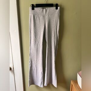 Stradivarius Ribbed Gray Flare Pants